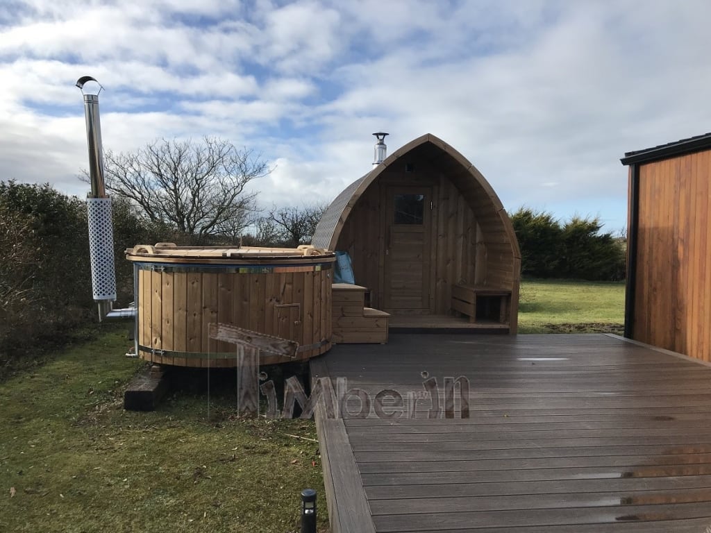 Outdoor sauna Iglu wood fired hot tub with integrated wood burner Wellness Royal Paul Sligo Ireland 2